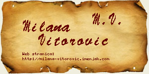 Milana Vitorović vizit kartica